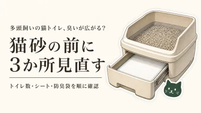 多頭飼いの猫トイレ臭対策｜猫砂を替える前にトイレの数・消臭シート・防臭袋を見直す